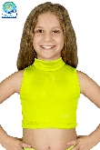 TOP LYCRA SCOLLO AMERICANO VERDE MELA DANZA BAMBINA